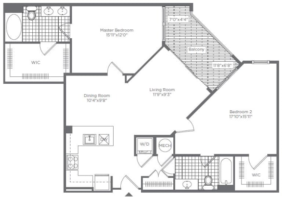 Floor Plan  2BR 2BA