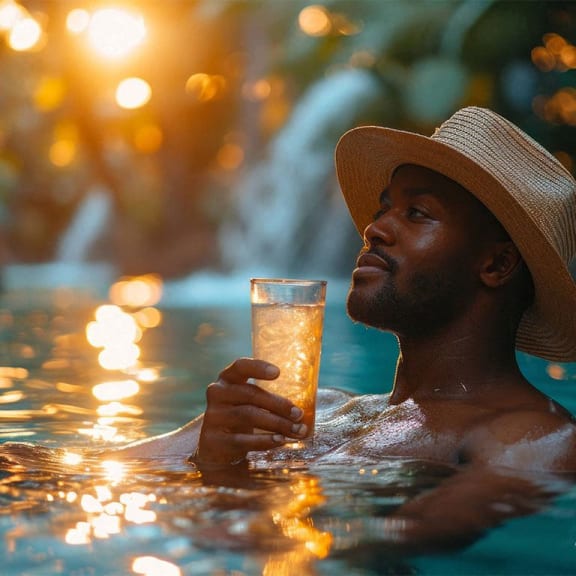 people sitting at a table in a coffee shop taking a picture of themselves with their phone