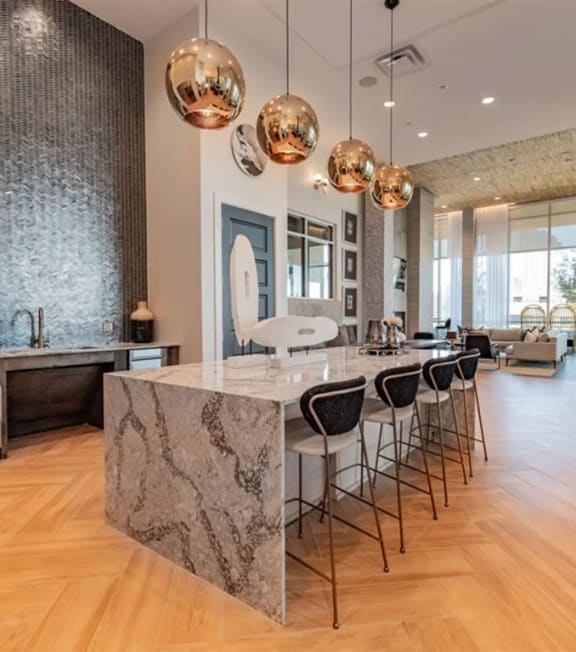 resident entertaining kitchen at The Gabriella apartments
