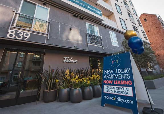 Building exterior at Fedora x Trilby in Los Angeles, CA 90005