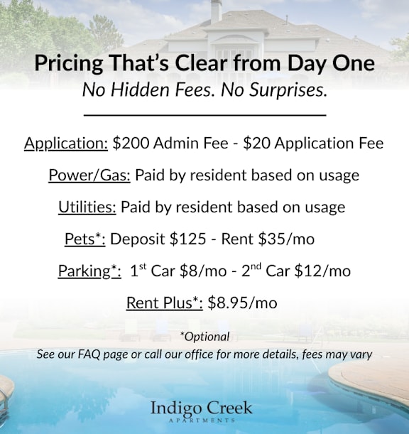 Indigo Creek Transparent Pricing