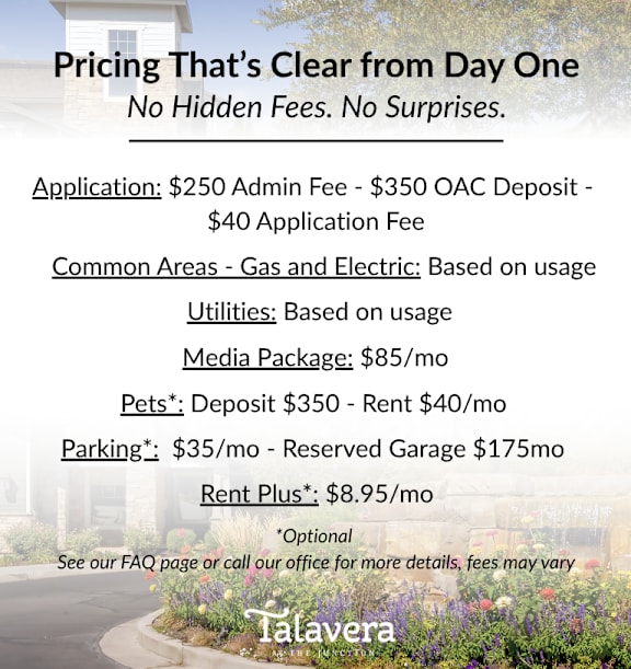 Talavera Transparent Pricing