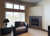 Thumbnail 7 of 21 - fireplace, gas fireplace, living room, large windows