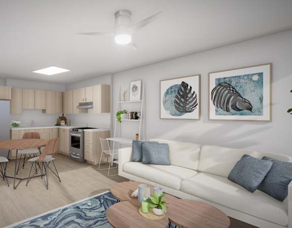 Hale Kalele Apartments Living Room and Kitchen