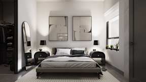 Comfortable Bedroom With Accessible Closet at Damask, Windsor, Ontario  