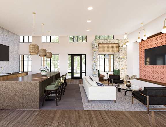 Living room with TV at Verity Luxury Apartment Homes Apartments, Florida