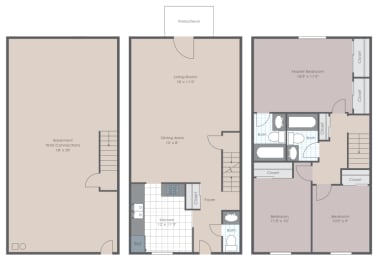 Floor Plan 3 Bedroom 2.5 Bathrooms