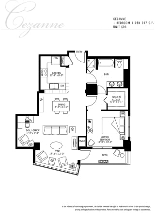 The Met Tower Apartments Cezanne U 2D Floor Plan