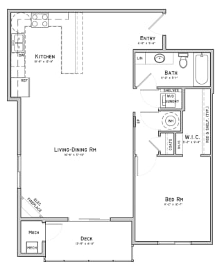 Unit B3-Bent Building-1 bedroom apartment at 360 at Jordan West best new apartments West Des Moines IA 50266