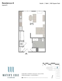 Layout D 0 Bed 1 Bath Floor Plan at Water's Edge, New Jersey