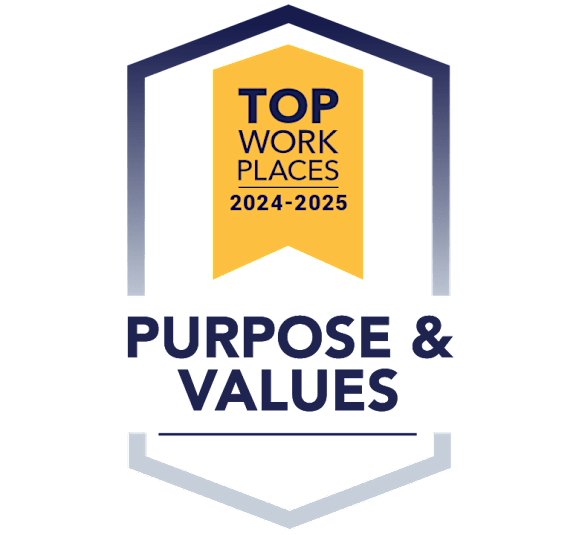 a sign that says top work places 2024 on a blue background