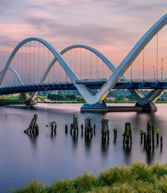 a large bridge over a body of water