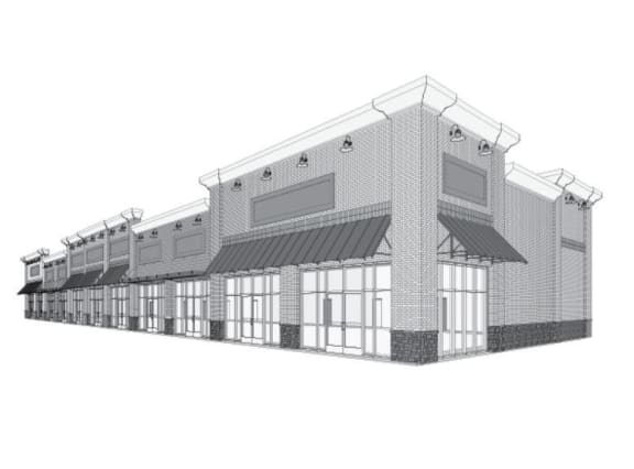 a large building with a awning on top of it