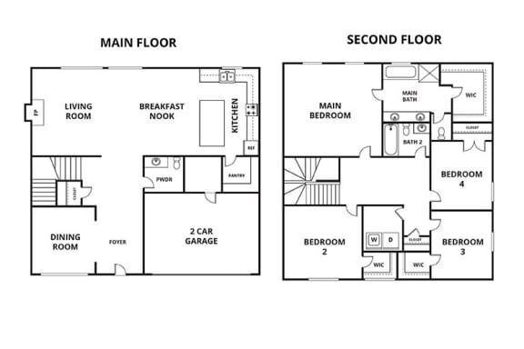 D2 Floor Plan at Herrin Farms, Auburn, GA