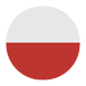 a red and white circle with a white background