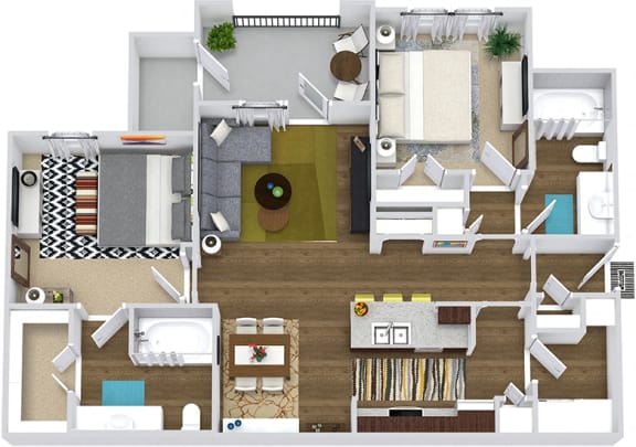 3D Coronado. 2 bedroom apartment. Kitchen with bartop open to living/dinning rooms. 2 full bathrooms. Walk-in closet. Patio/balcony.