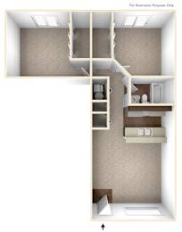 Floor Plan  2 Bed Ranch Reno