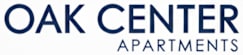 The image is a logo for Oak Center Apartments.