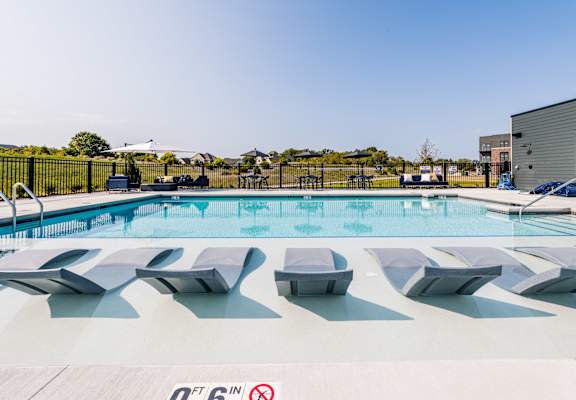 Pool area at Velo Village in Franklin, Wisconsin