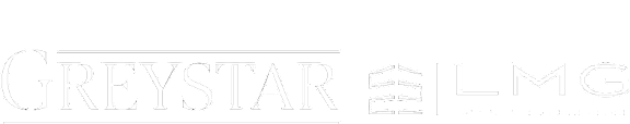 The image features two logos, LMG and Greystar, side by side.