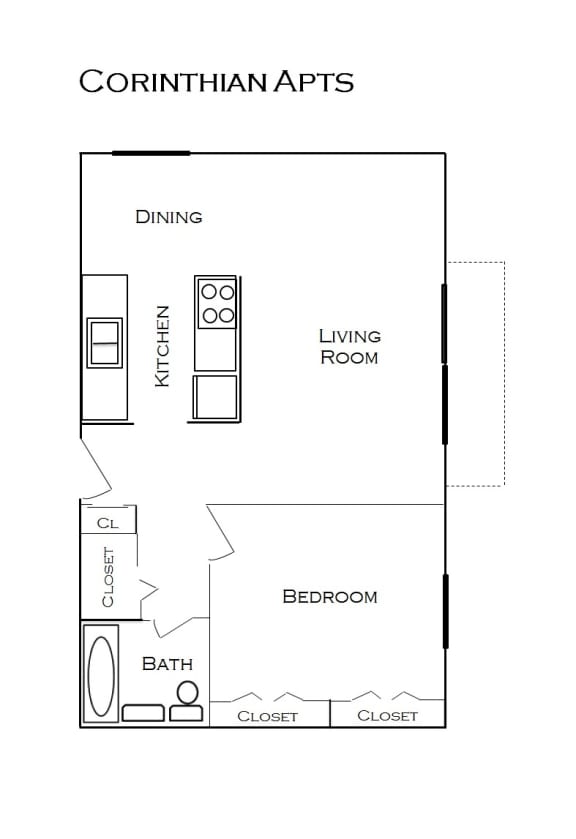 Corinthian Apartments floor plan, Richfield, Minnesota