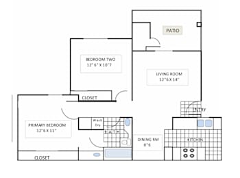 Roosevelt Floor Plan at Lincoln Park Apartments, Corona, 92882