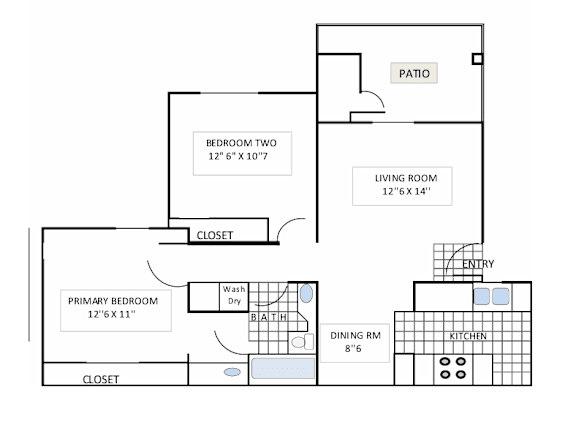 Roosevelt Floor Plan at Lincoln Park Apartments, Corona, 92882