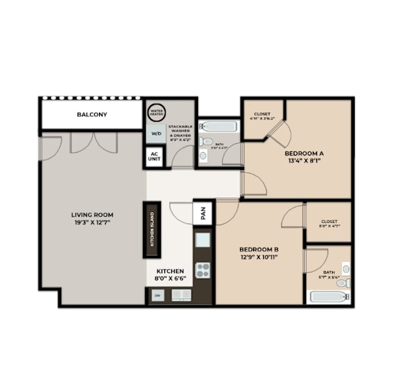 2 bed 2 bath at Logan Ridge Apartments, Apartments, San Marcos, TX
