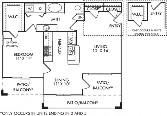 Amherst. 1 bedroom apartment. Kitchen with bartop open to living/dinning rooms. 1 full bathroom. Walk-in closet. Patio/balcony.
