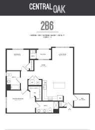  Floor Plan 2 Bedroom 2 Bathroom with Den
