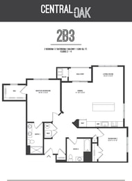  Floor Plan 2 Bedroom 2 Bathroom Apartment Home