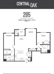  Floor Plan 2 Bedroom 2 Bathroom with Balcony