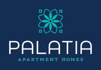 the logo of pala apartment homes with a flower in the center of the logo