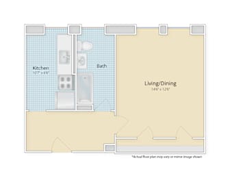 Studio with Foyer at Cathedral Mansions in Woodley Park