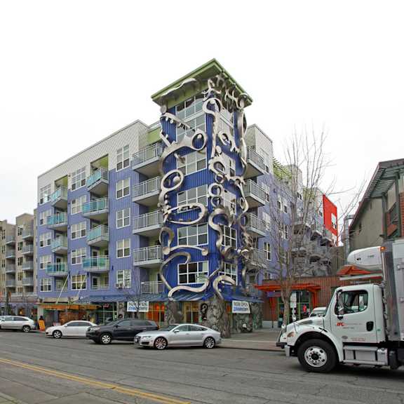 Epicenter Exterior, southwest corner