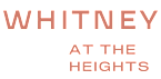 Whitney at the heights text in red on a white background at Whitney at the Heights, Texas, 77008