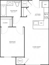  Floor Plan 1 Bed/1 Bath-A1