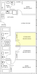 Evergreen Floor Plan Standard Bedroom B