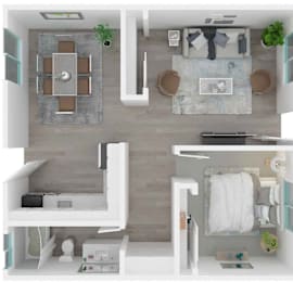  Floor Plan Upgraded 1 BR, 1 BA