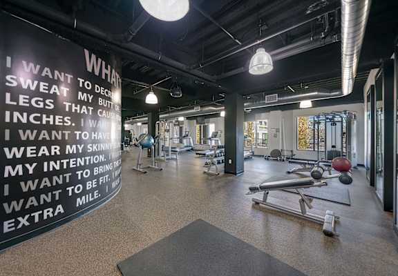 a sign in the fitness center with a quote about what i want to do at Infinity Edgewater, Edgewater, 07020