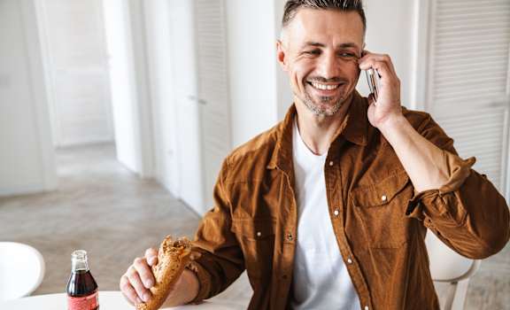 guy smiling on phone
