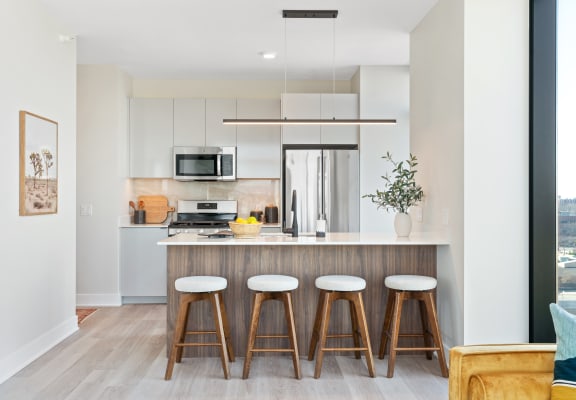 Modern kitchen island -  Avra West Loop apartments in Chicago