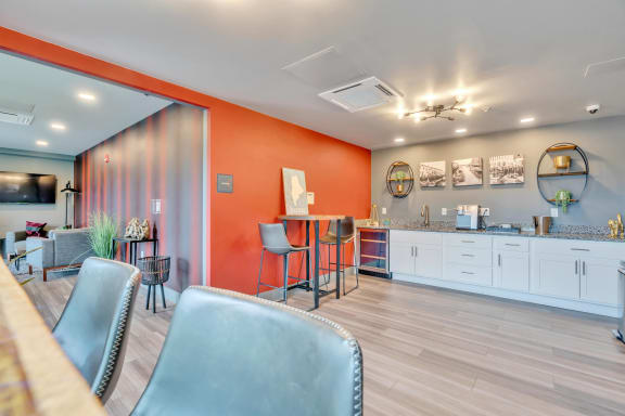 our apartments showcase a beautiful kitchen and living room
