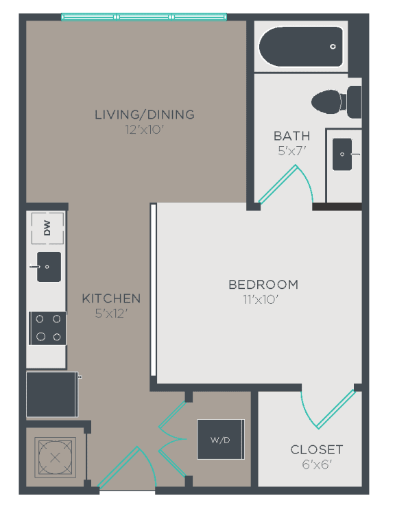 S1 Floor Plan at Link Apartments&#xAE; Glenwood South, Raleigh, NC, 27603