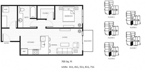 Floor Plan  1 x 1 A