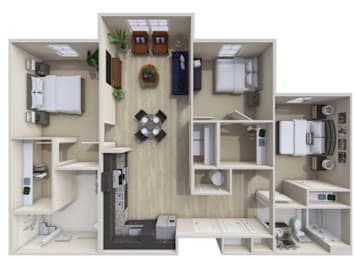  Floor Plan 3 Bed, 1 Bath