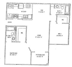  Floor Plan 2 Bedroom