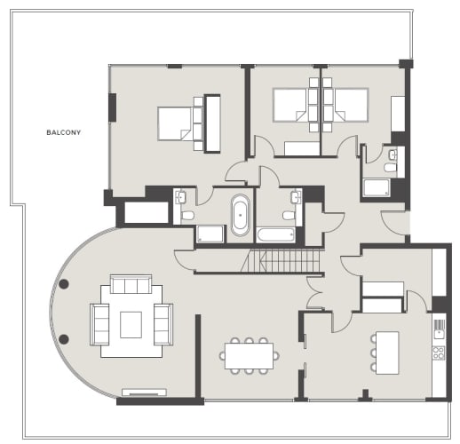 Floor Plan  3 Bedroom Duplex