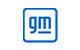 A blue GM logo on a white background.