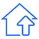 a blue square isolated on a white